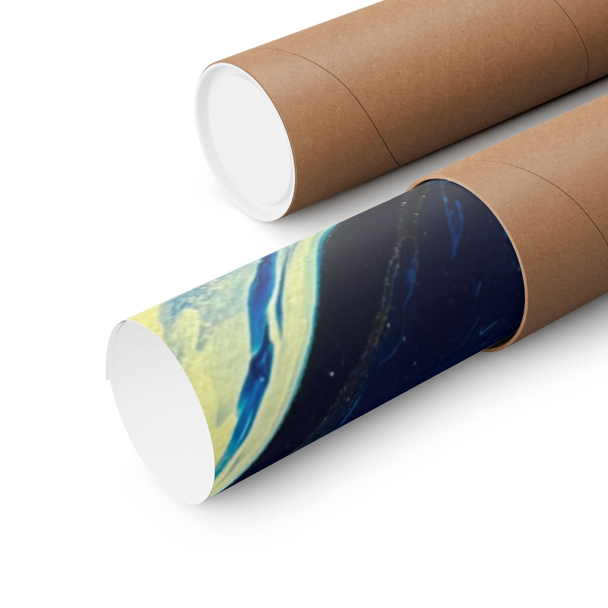 Abstract Blue Marble Matte Poster Change Horizontal Fluid Art Print