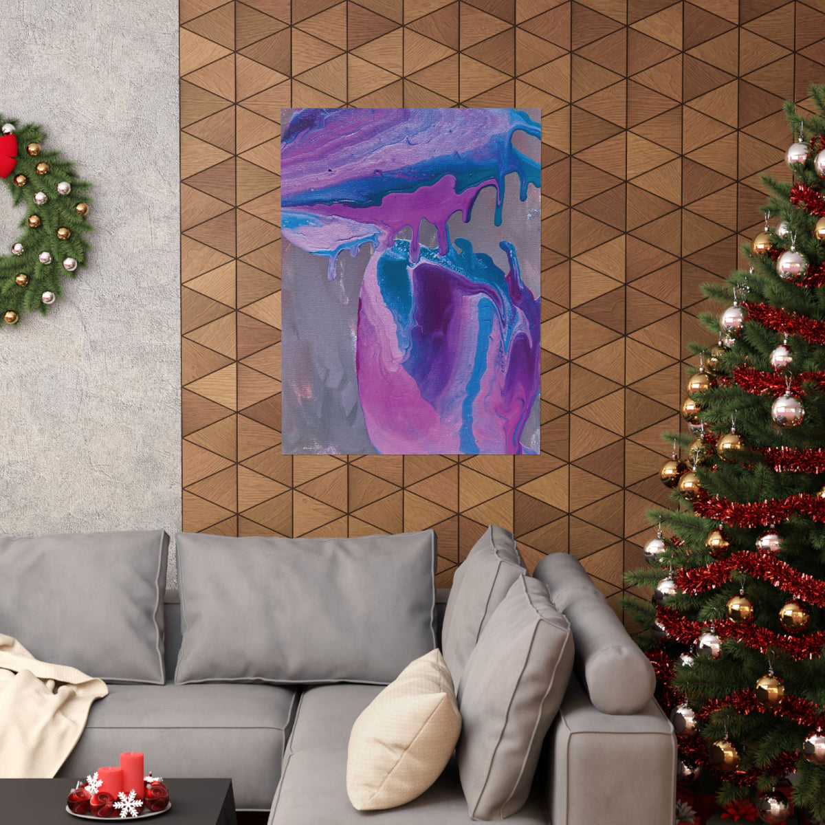 Wave Abstract Purple Fluid Art Matte Poster