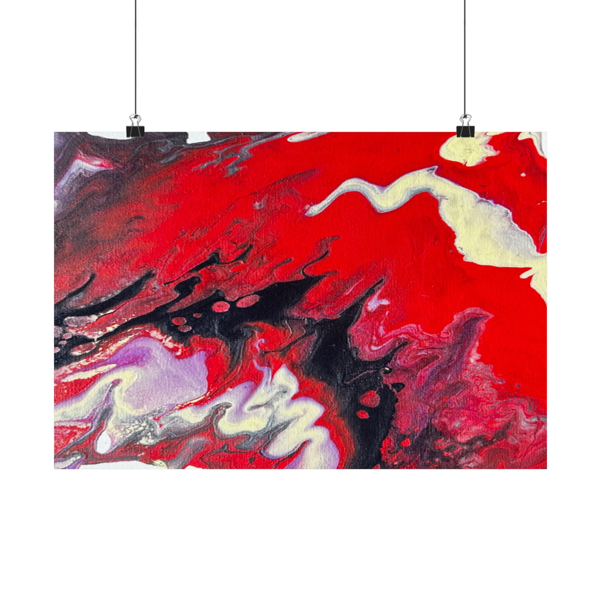 Power Abstract Red Fluid Art Matte Poster (Horizontal)