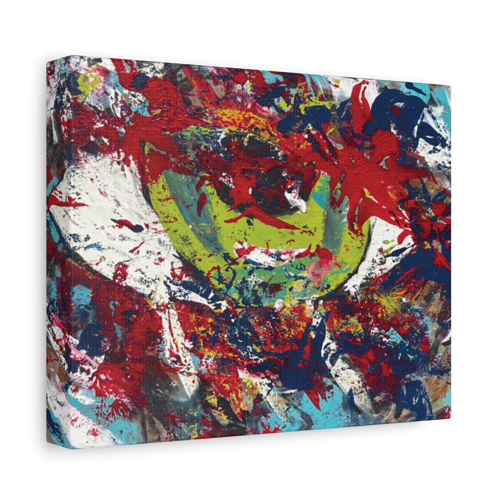 Abstract Burst Matte Canvas Print Eye Colorful Modern Wall Art, Stretched 1.25"