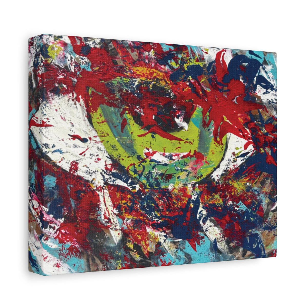 Abstract Burst Matte Canvas Print Eye Colorful Modern Wall Art, Stretched 1.25"