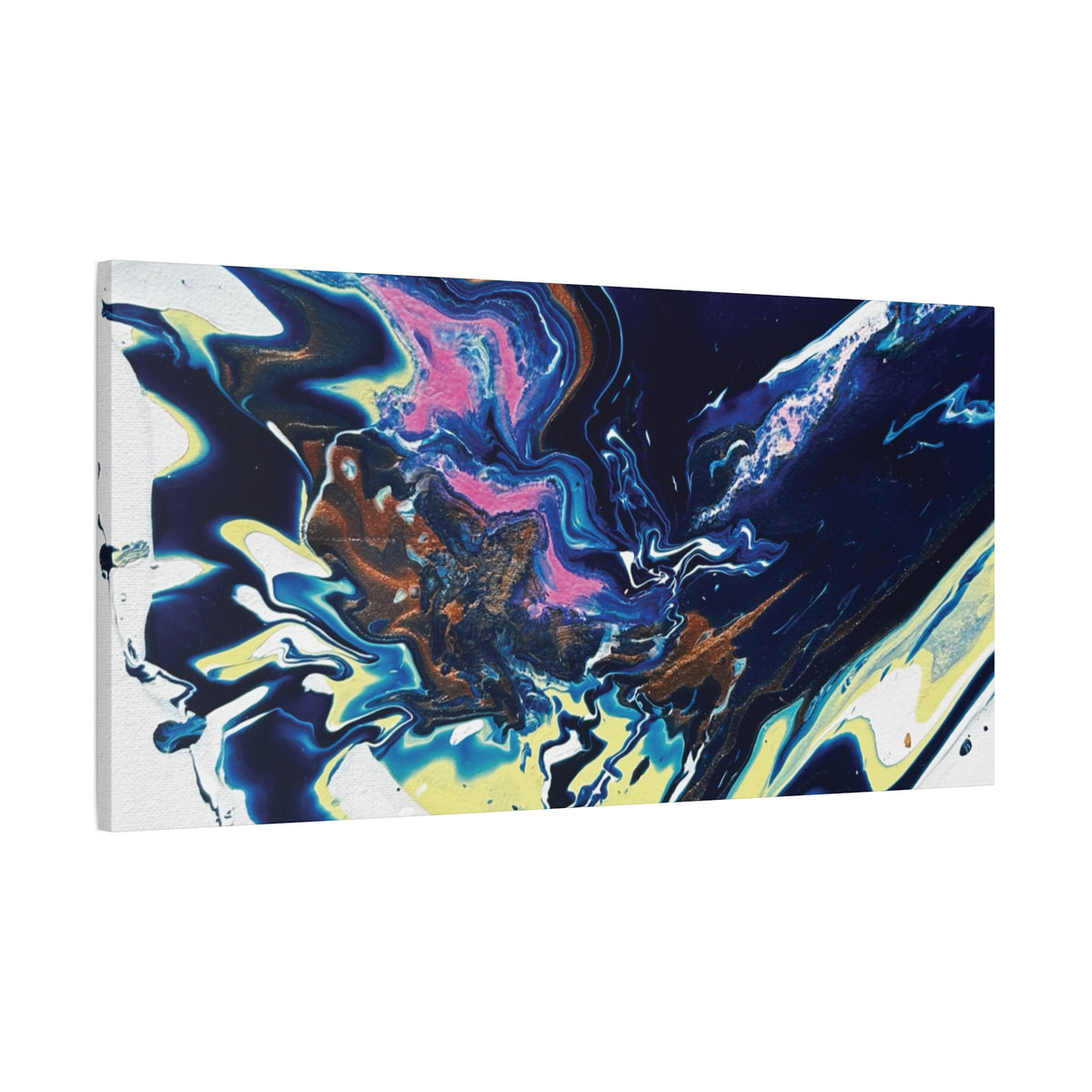 Change Abstract Blue Fluid Art Matte Canvas Print (Stretched Wall Art)