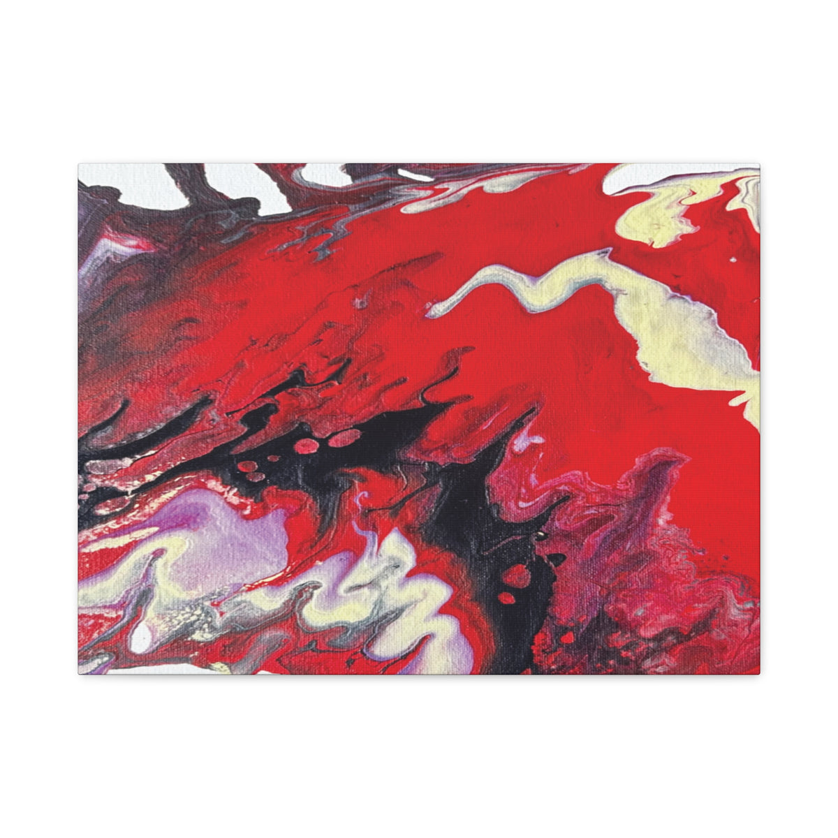 Power Abstract Red Fluid Art Canvas Print (Matte Stretched 1.25")