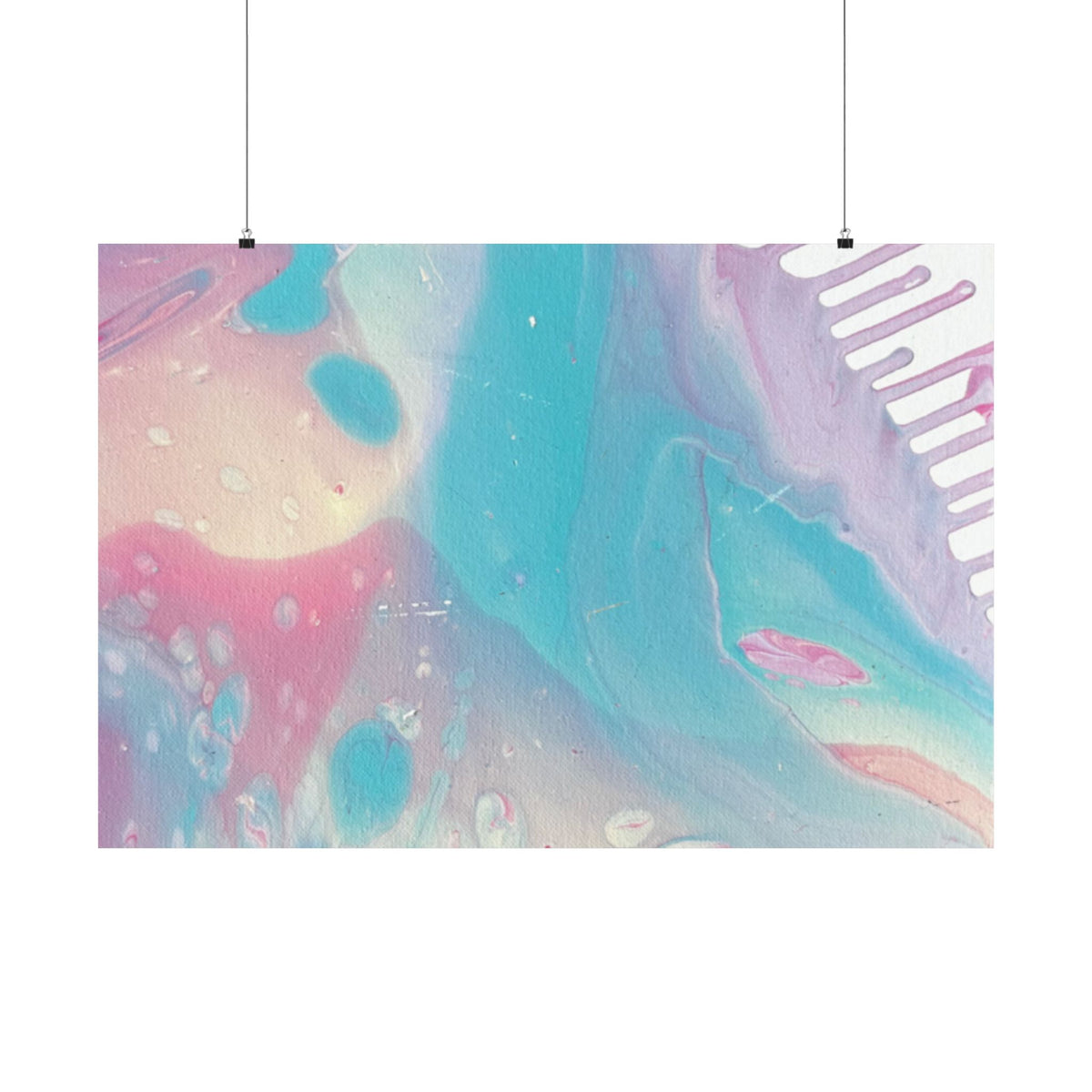 Abstract Pastel Ocean Matte Horizontal Poster Animal Calming Nursery & Bedroom Wall Art