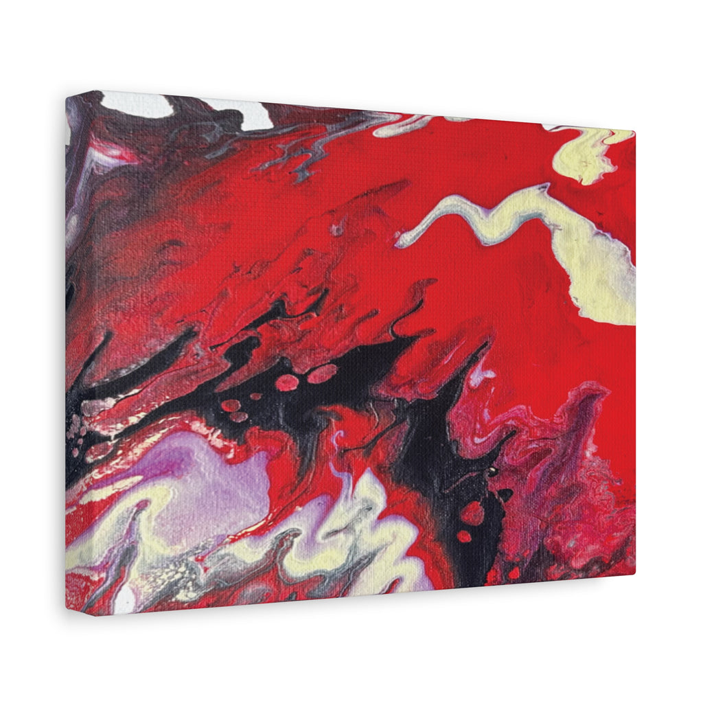 Power Abstract Red Fluid Art Canvas Print (Matte Stretched 1.25")