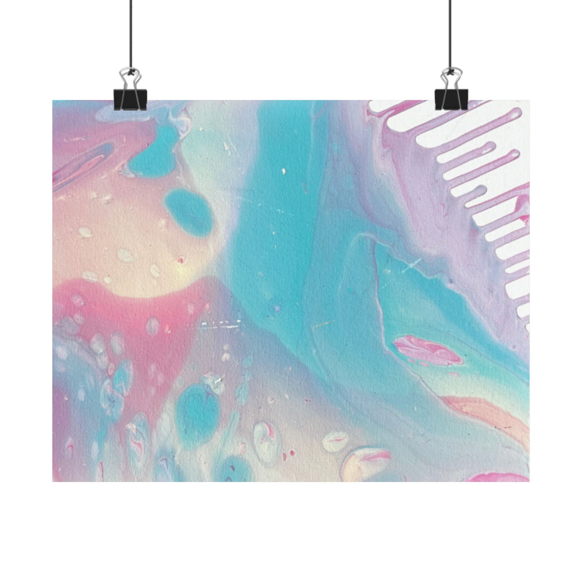 Abstract Pastel Ocean Matte Horizontal Poster Animal Calming Nursery & Bedroom Wall Art