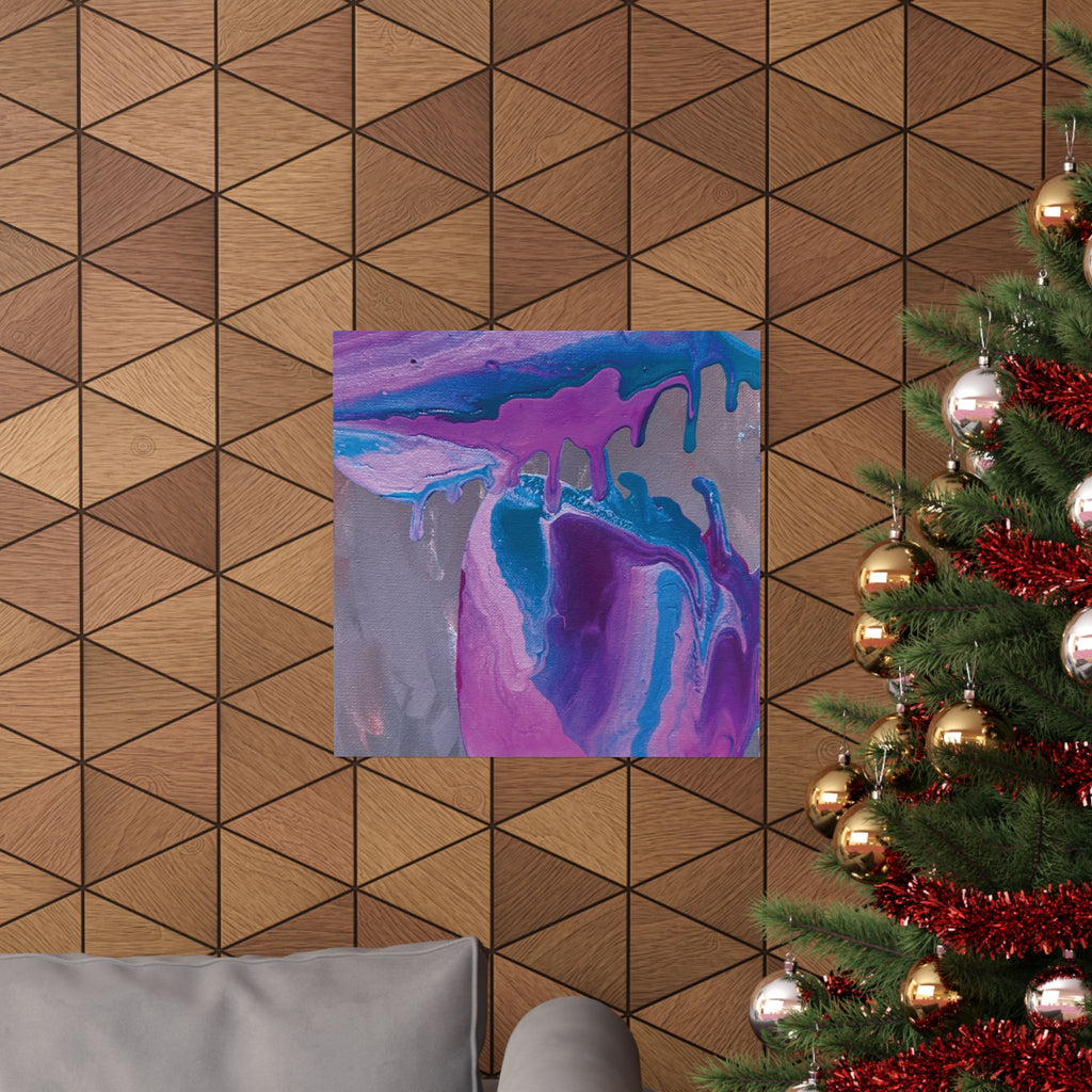 Wave Abstract Purple Fluid Art Matte Poster