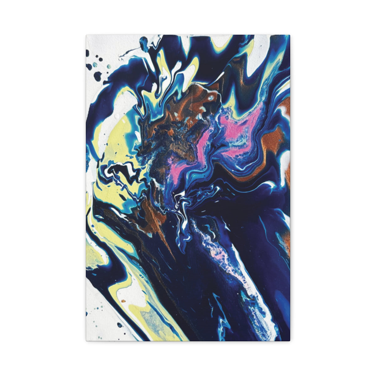 Change Abstract Blue Fluid Art Matte Canvas Print (Stretched Wall Art)