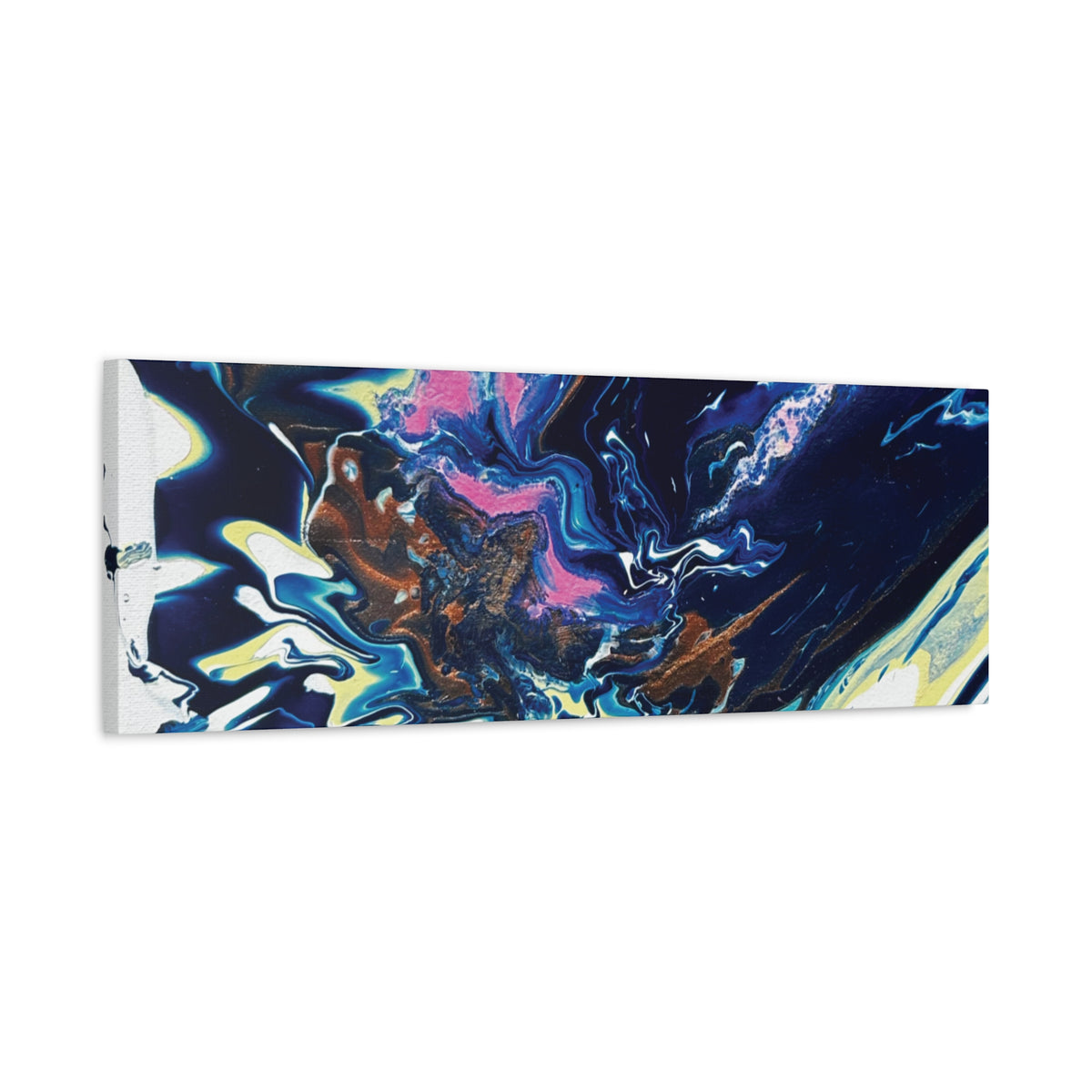 Change Abstract Blue Fluid Art Matte Canvas Print (Stretched Wall Art)