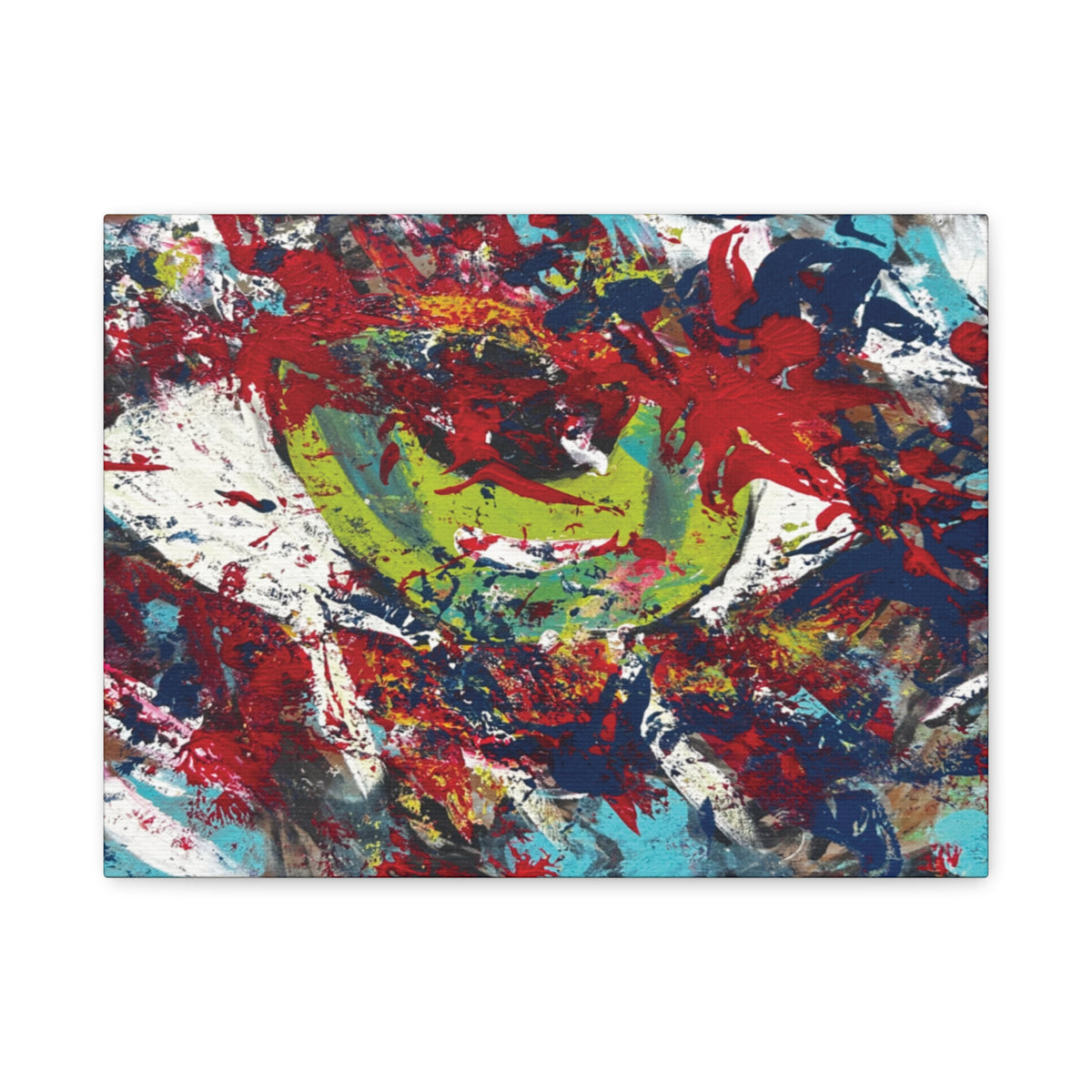 Abstract Burst Matte Canvas Print Eye Colorful Modern Wall Art, Stretched 1.25"