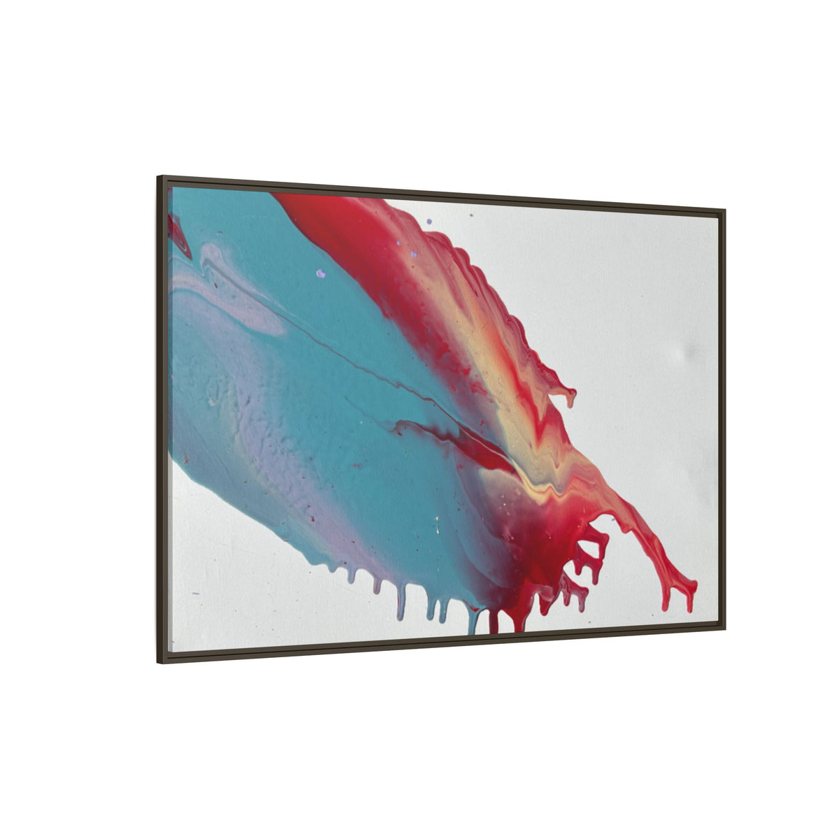 Ceiling Abstract Drip Matte Canvas Framed Print  Multicolor Fluid Art