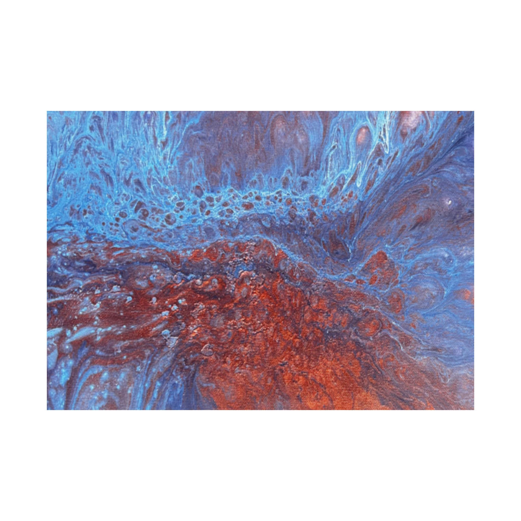 WAVE Abstract Oceanic Pour Art Matte Horizontal Poster