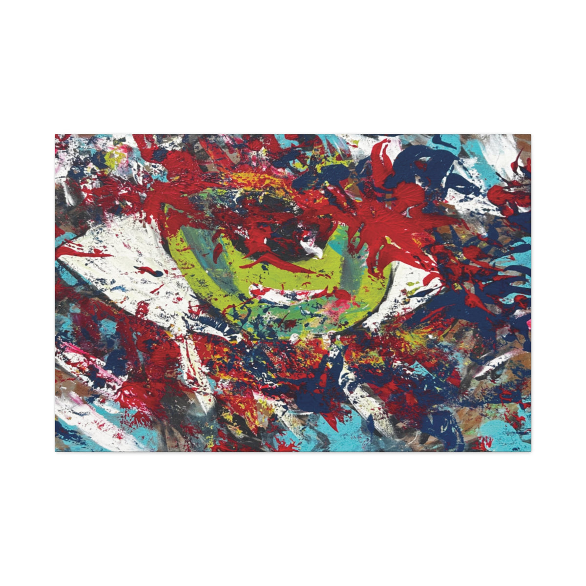 Abstract Burst Matte Canvas Print Eye Colorful Modern Wall Art, Stretched 1.25"