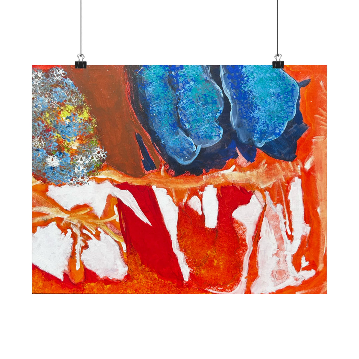Abstract Color Splash Matte Poster Vibrant Horizontal Modern Wall Art