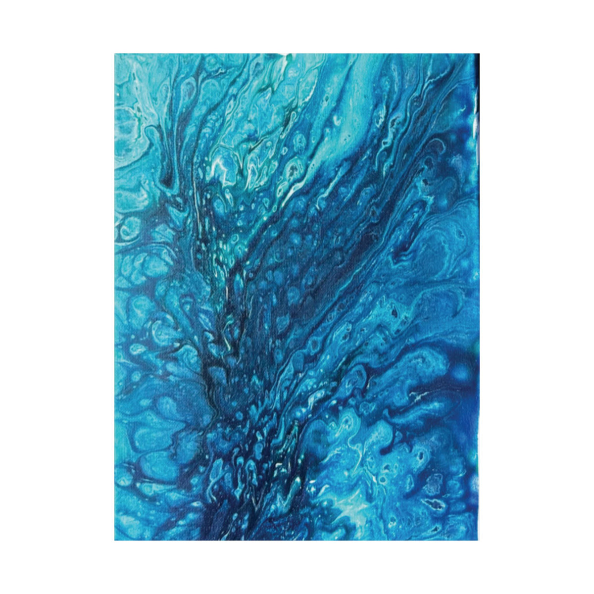 Abstract Ocean Blue Matte Poster Vertical Wall Art Print