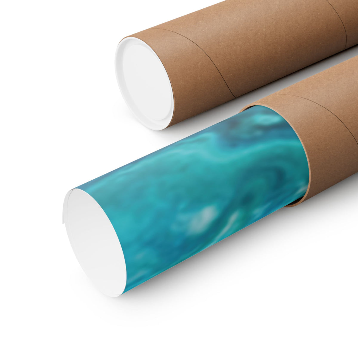 Ocean Abyss Matte Poster Abstract Teal Blue Wall Art