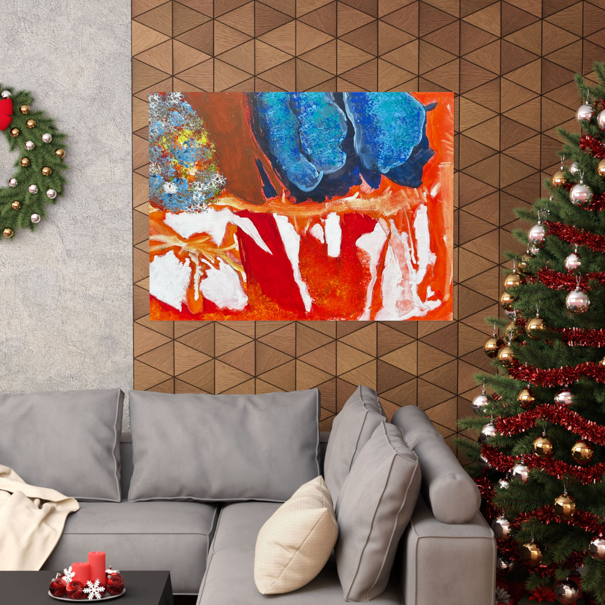 Abstract Color Splash Matte Poster Vibrant Horizontal Modern Wall Art