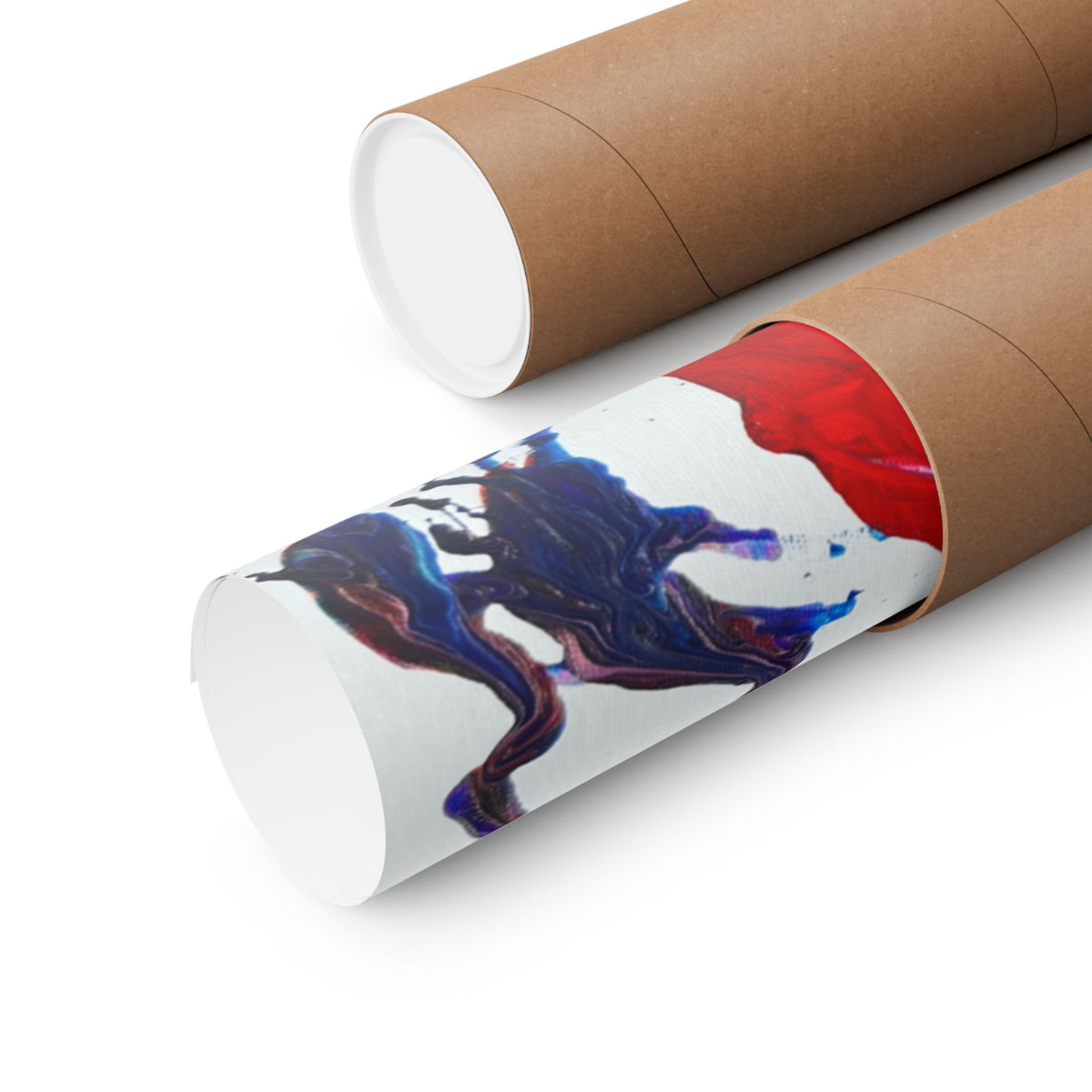 Abstract Red & Blue Matte Poster Universe Horizontal Modern Art Print