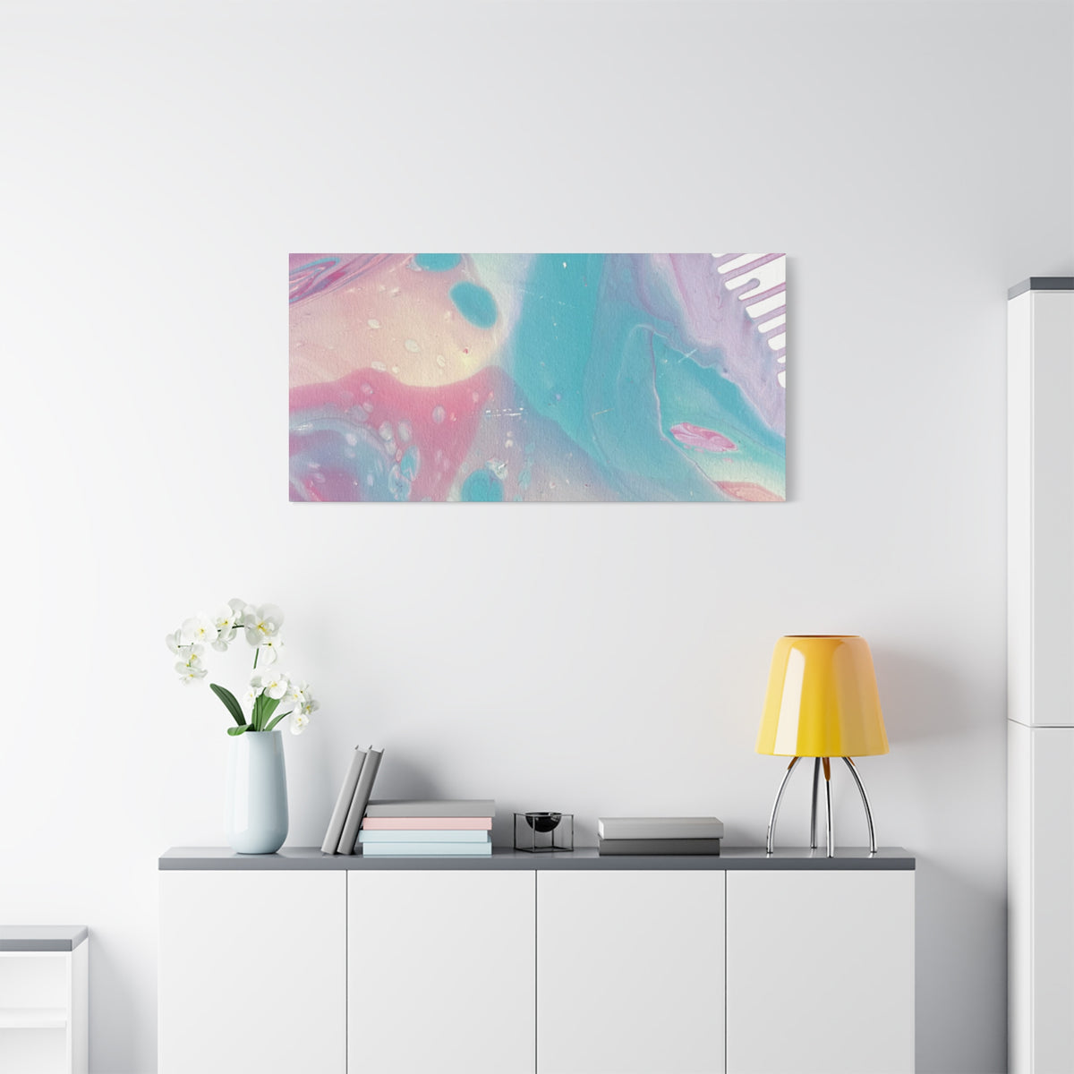 Pastel Fluid Animal Canvas Print Abstract Acrylic Pour Wall Art