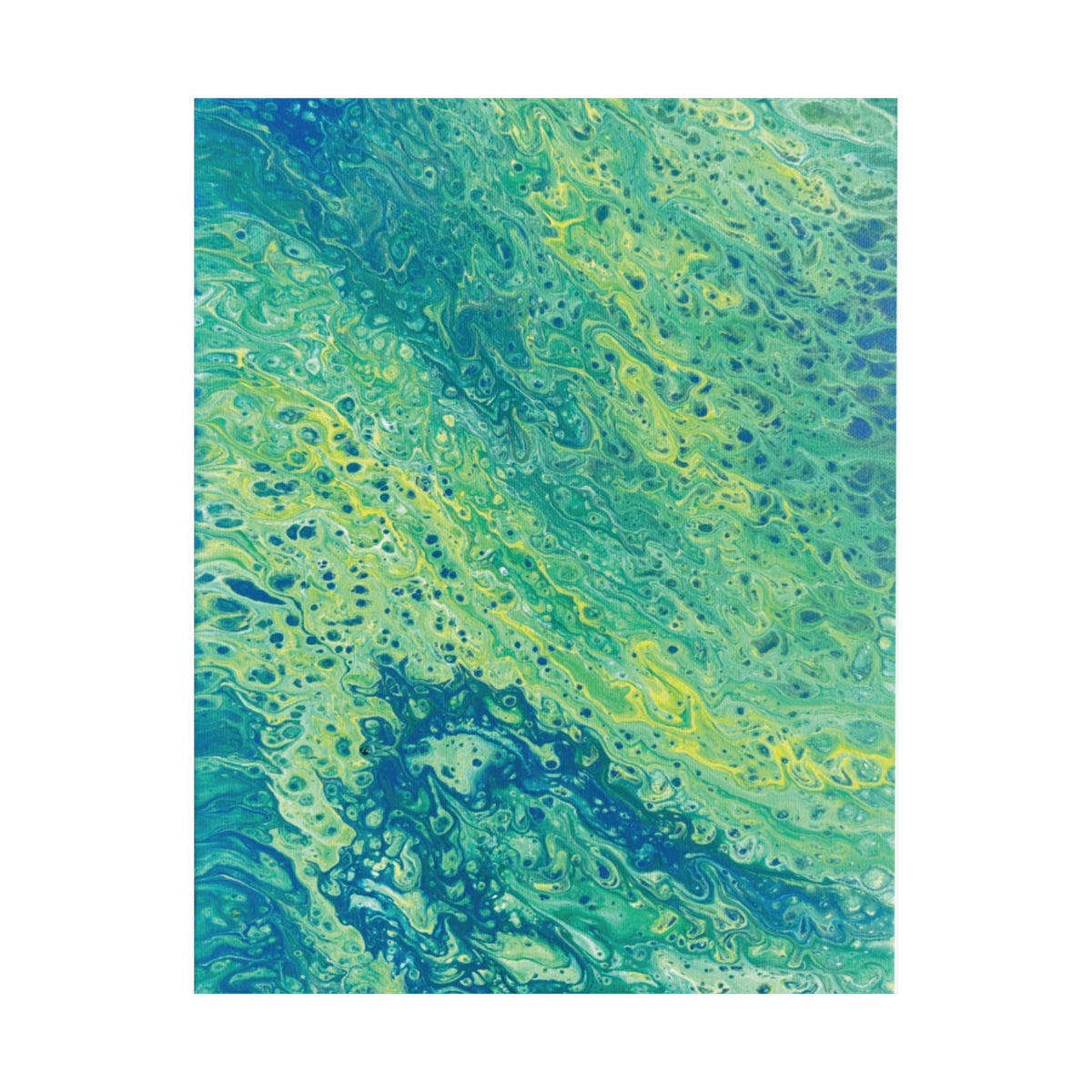 Moss Abstract Ocean Flow Matte Poster (Blue-Green Vertical Fluid Art)
