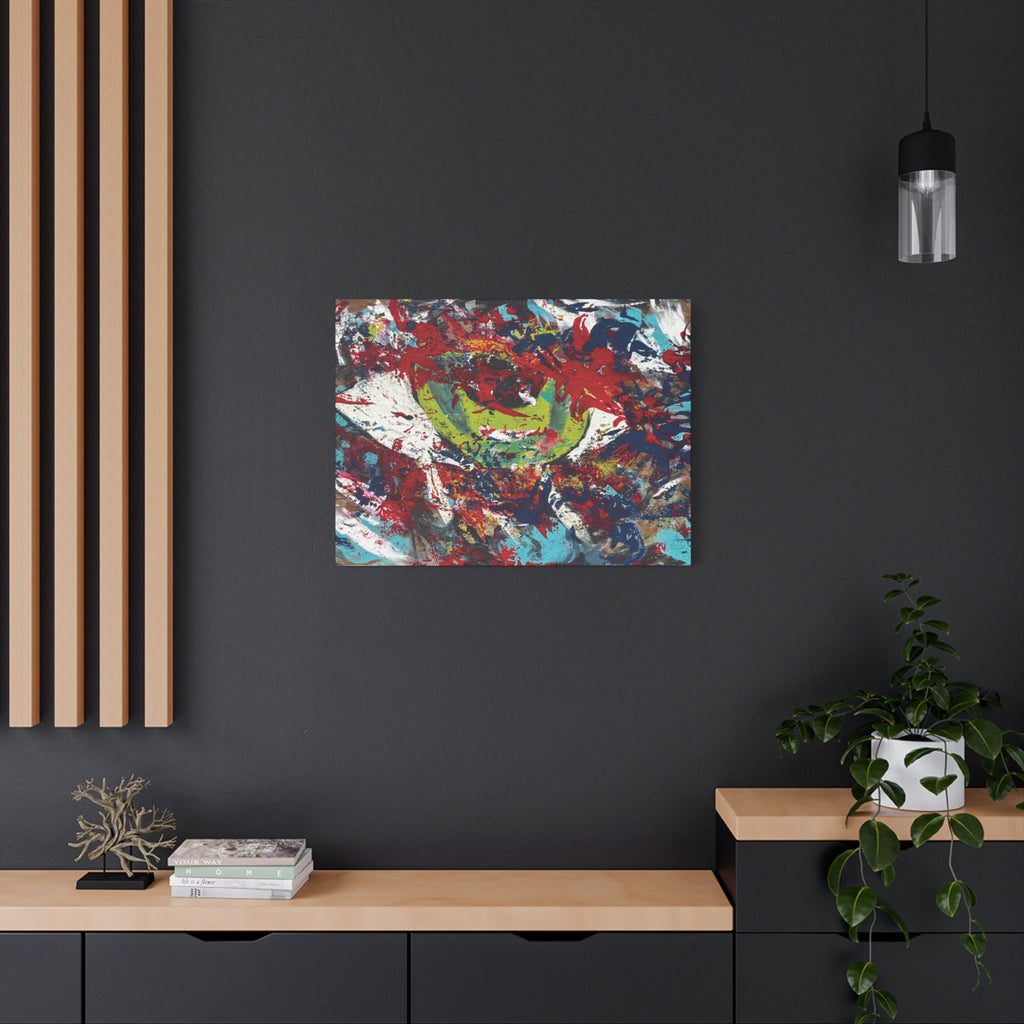 Abstract Burst Matte Canvas Print Eye Colorful Modern Wall Art, Stretched 1.25"