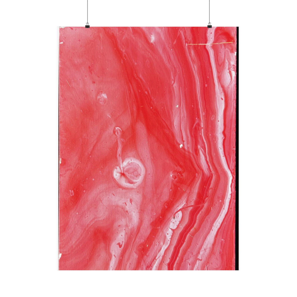 Red Marble Mars Matte Vertical Poster Abstract Red & Cream Wall Art