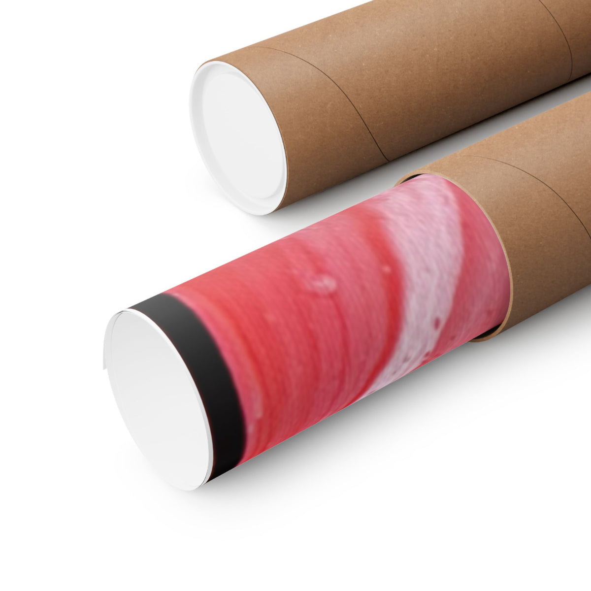 Red Marble Mars Matte Vertical Poster Abstract Red & Cream Wall Art