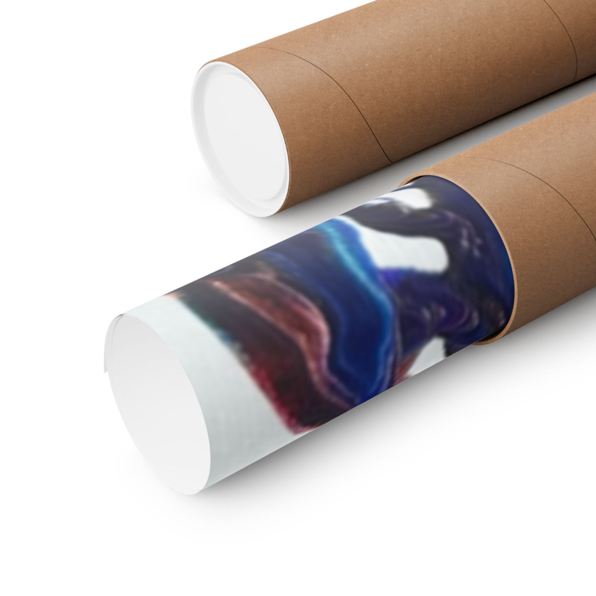 Abstract Red & Blue Matte Poster Universe Horizontal Modern Art Print
