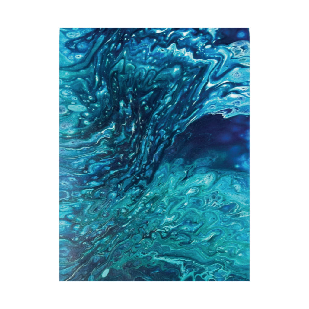 Ocean Abyss Matte Poster Abstract Teal Blue Wall Art