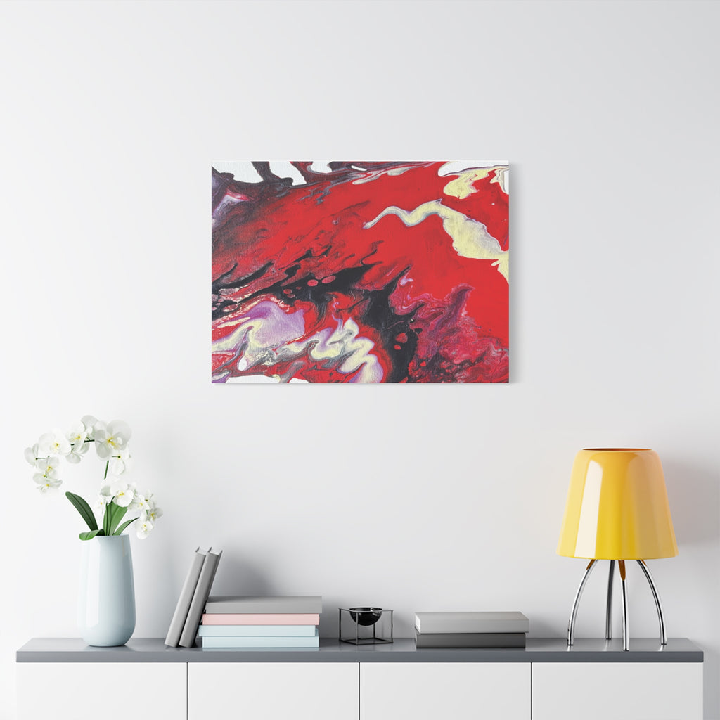 Power Abstract Red Fluid Art Canvas Print (Matte Stretched 1.25")