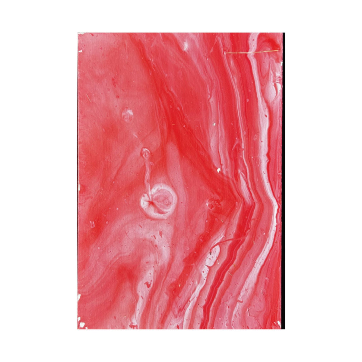 Red Marble Mars Matte Vertical Poster Abstract Red & Cream Wall Art