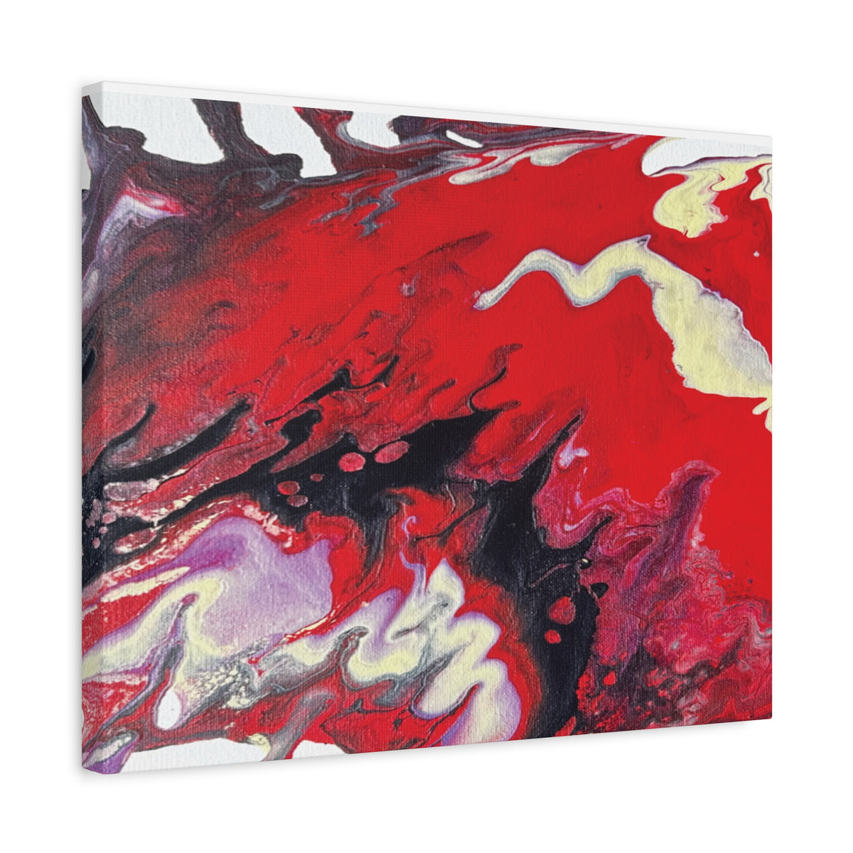 Power Abstract Red Fluid Art Canvas Print (Matte Stretched 1.25")