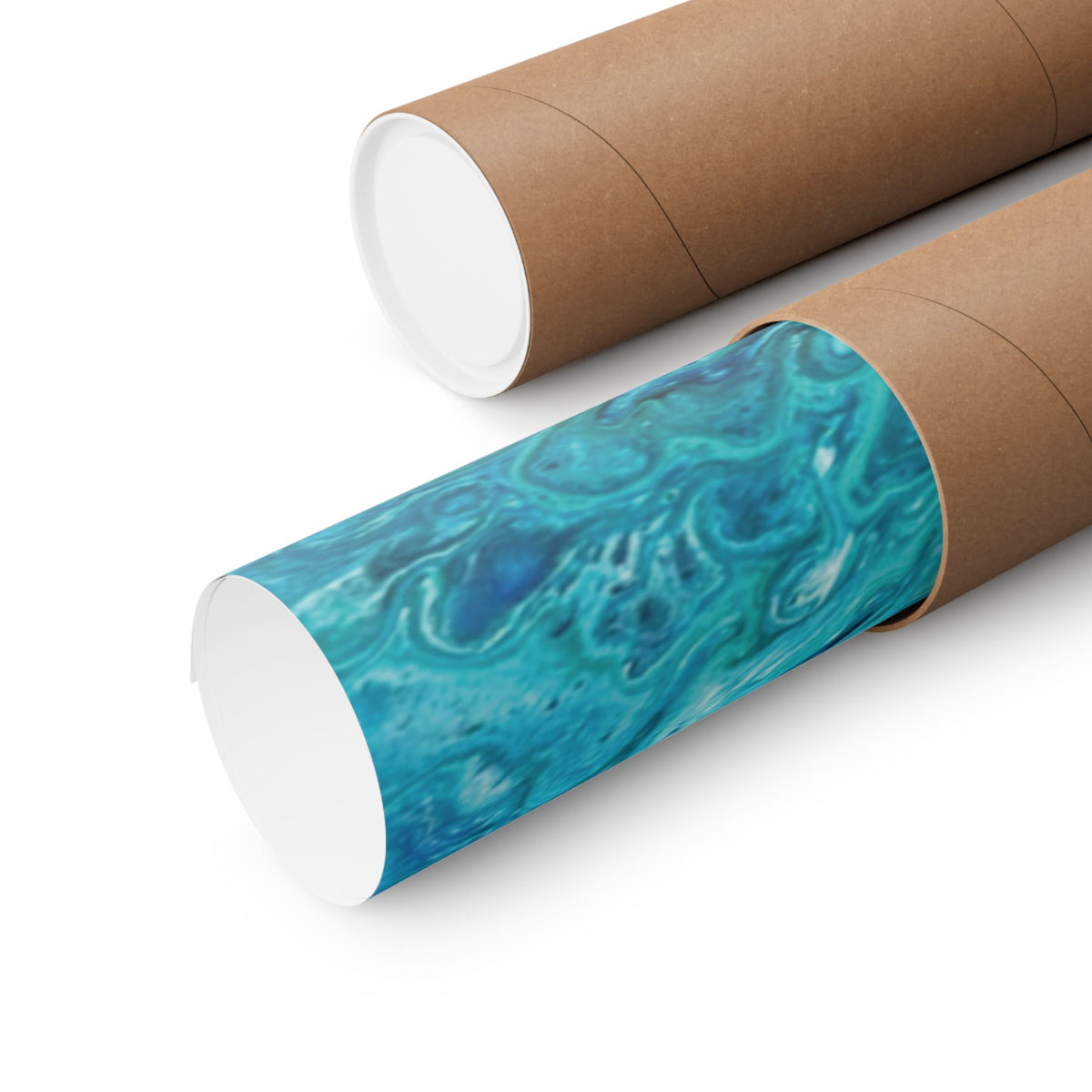 Ocean Abyss Matte Poster Abstract Teal Blue Wall Art