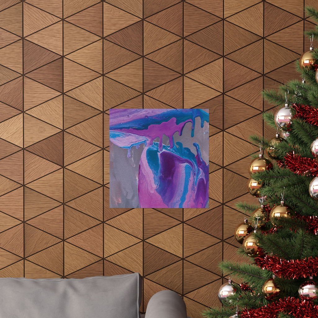 Wave Abstract Purple Fluid Art Matte Poster