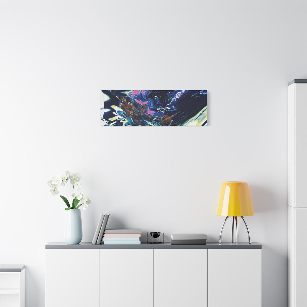 Change Abstract Blue Fluid Art Matte Canvas Print (Stretched Wall Art)