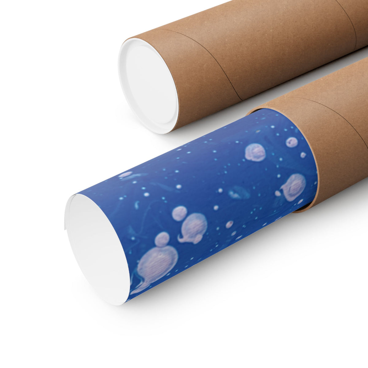 Abstract Blue Paint Splatter Matte Poster Dots Vertical Modern Wall Art
