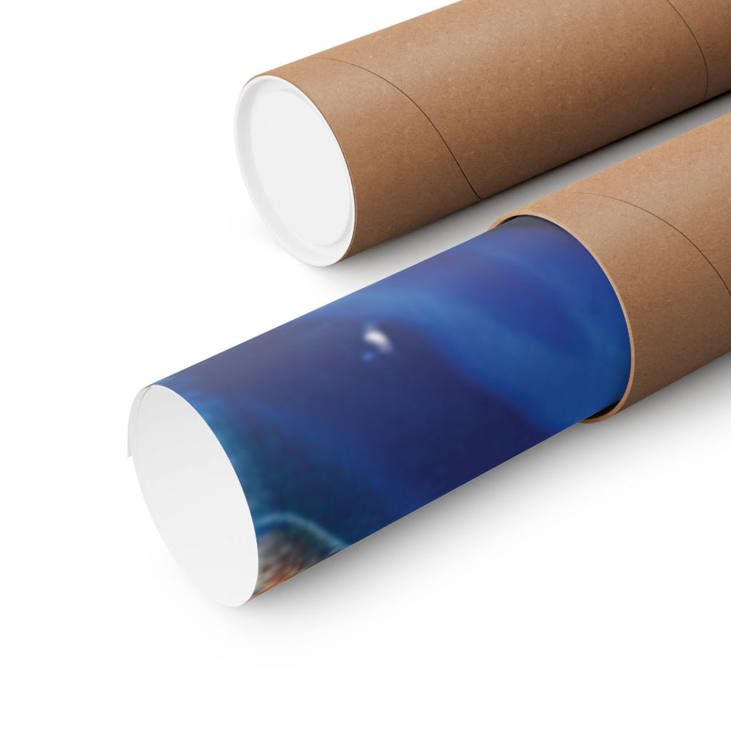 Change Abstract Blue Swirl Matte Poster (Vertical Fluid Art Wall Print)