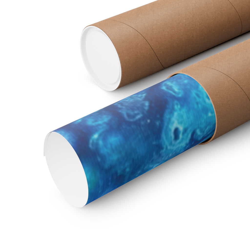 Abstract Ocean Blue Matte Poster Vertical Wall Art Print
