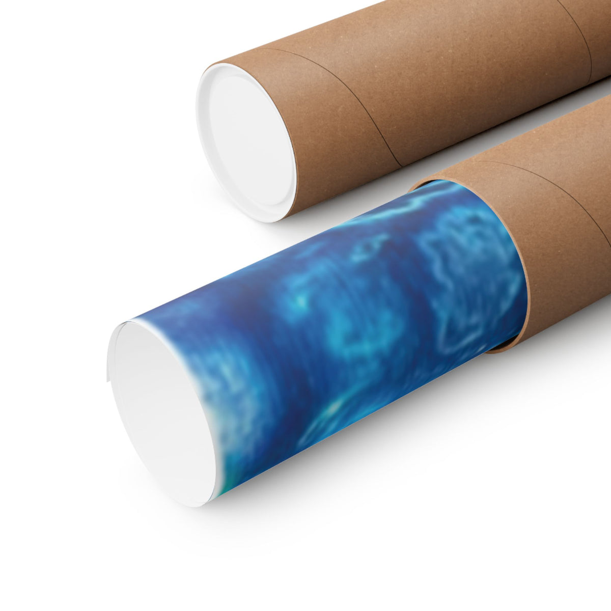 Abstract Ocean Blue Matte Poster Vertical Wall Art Print