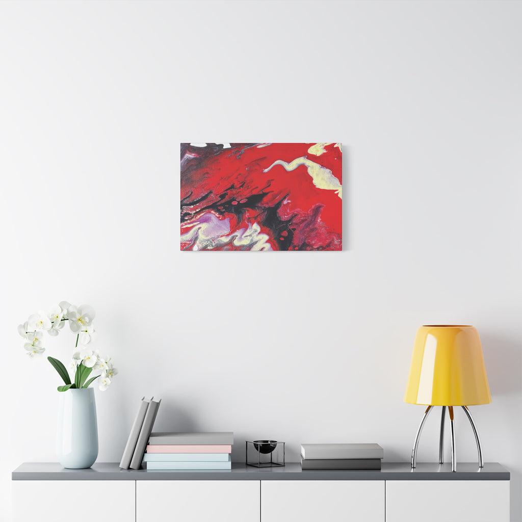Power Abstract Red Fluid Art Canvas Print (Matte Stretched 1.25")