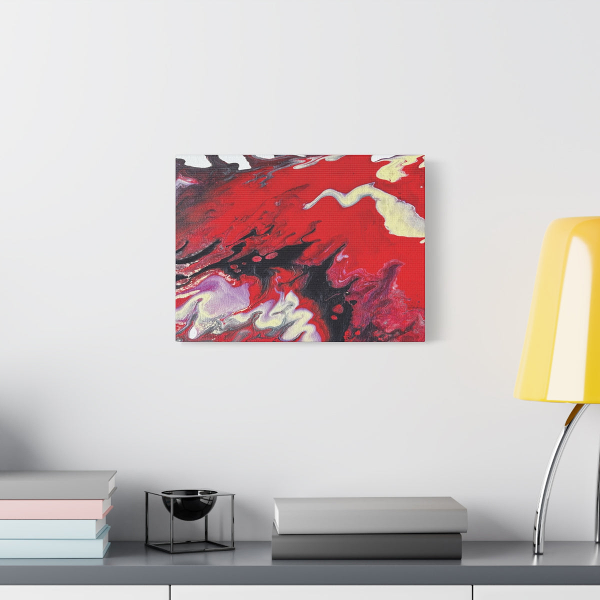 Power Abstract Red Fluid Art Canvas Print (Matte Stretched 1.25")