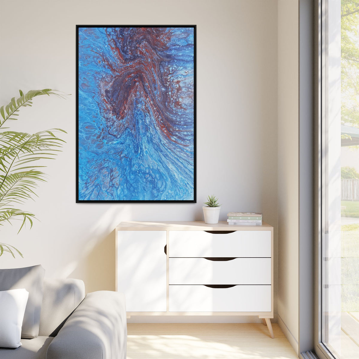 Abstract Blue Fluid Art Matte Canvas