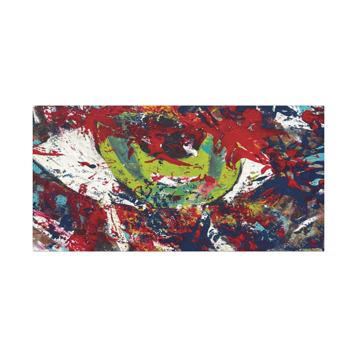 Abstract Burst Matte Canvas Print Eye Colorful Modern Wall Art, Stretched 1.25"