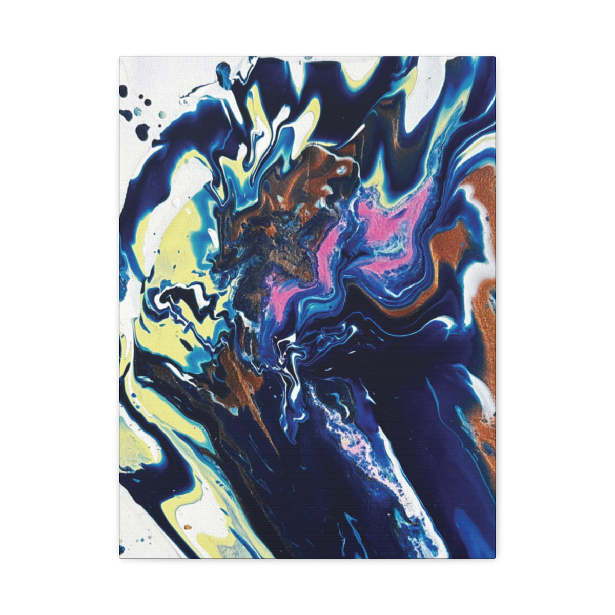 Change Abstract Blue Fluid Art Matte Canvas Print (Stretched Wall Art)