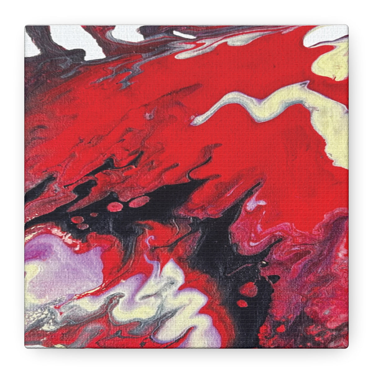 Power Abstract Red Fluid Art Canvas Print (Matte Stretched 1.25")