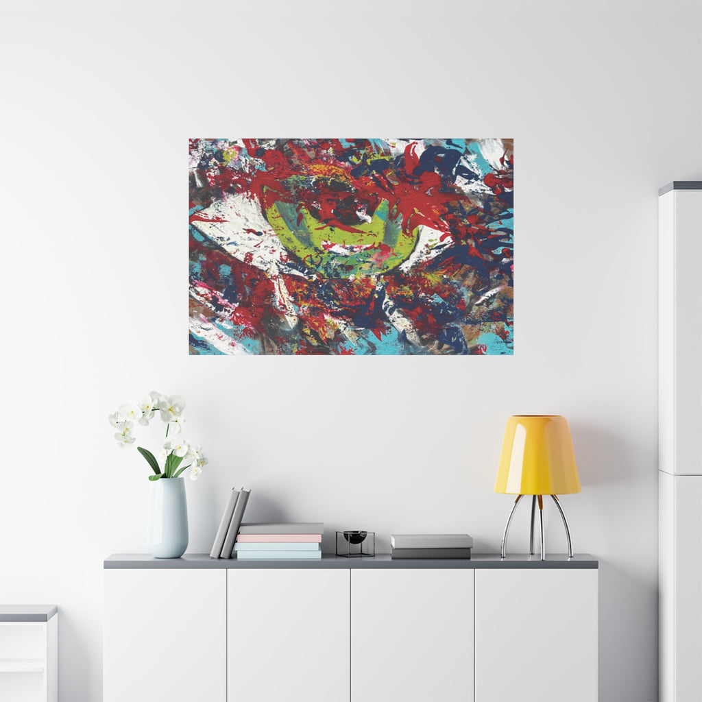 Abstract Burst Matte Canvas Print Eye Colorful Modern Wall Art, Stretched 1.25"