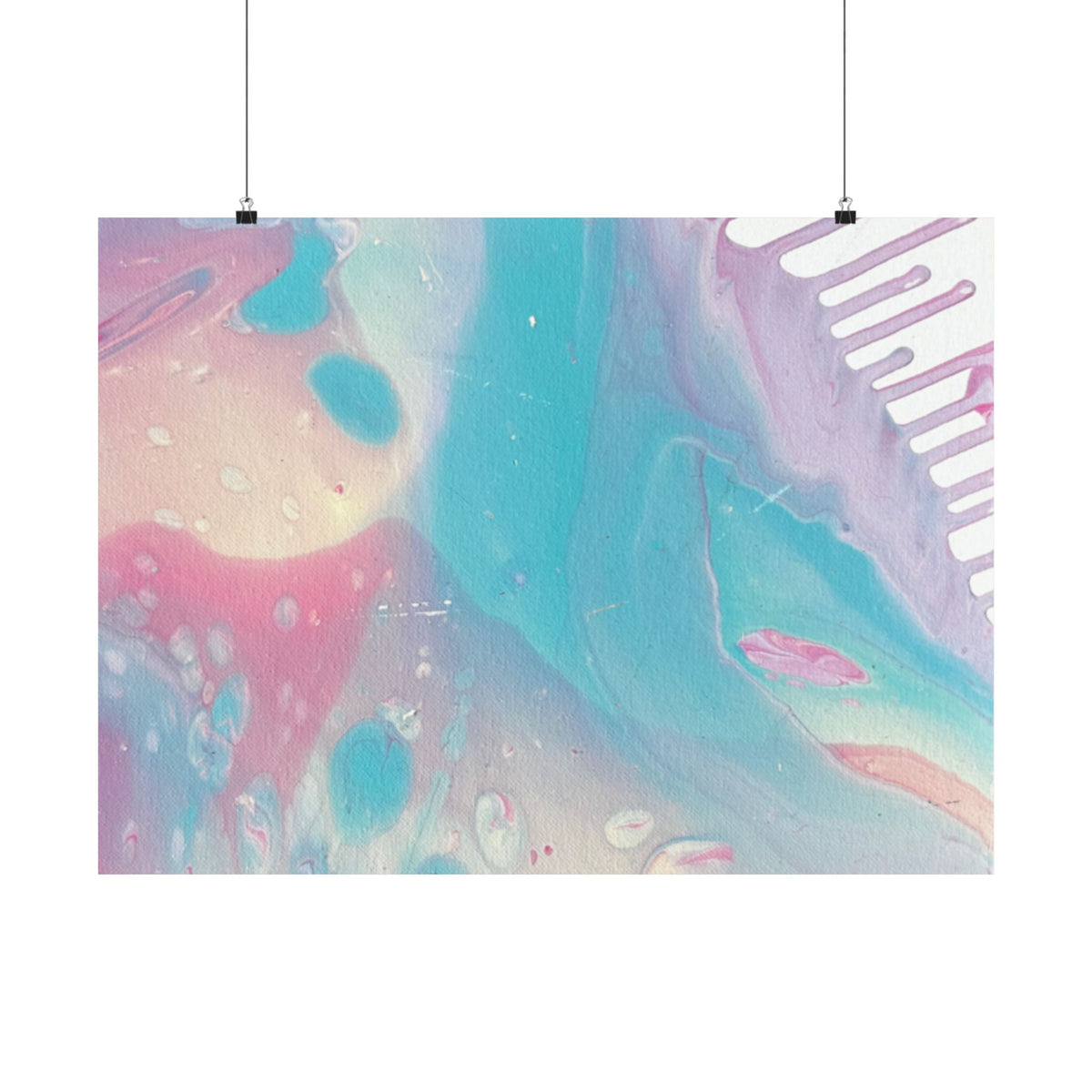 Abstract Pastel Ocean Matte Horizontal Poster Animal Calming Nursery & Bedroom Wall Art