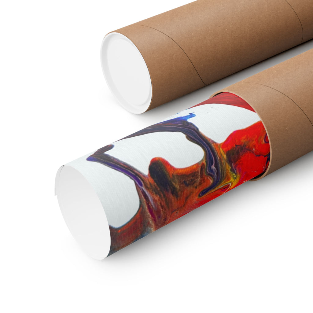 Abstract Red & Blue Matte Poster Universe Horizontal Modern Art Print