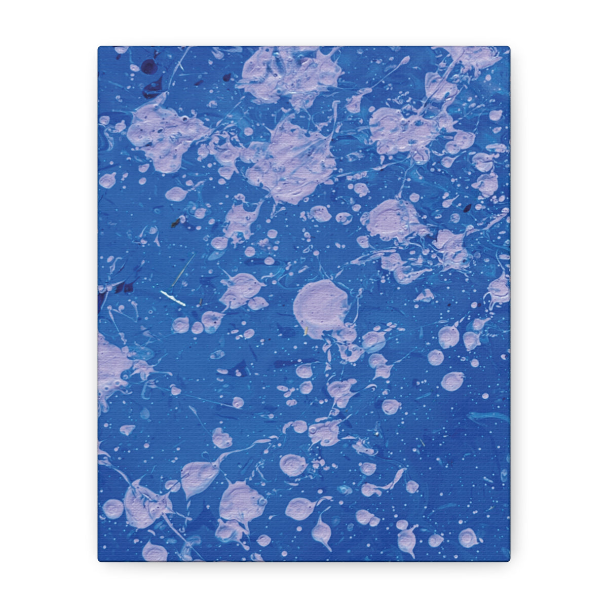 Blue Abstract Splatter Canvas Print  Dots (Matte Stretched 1.25")