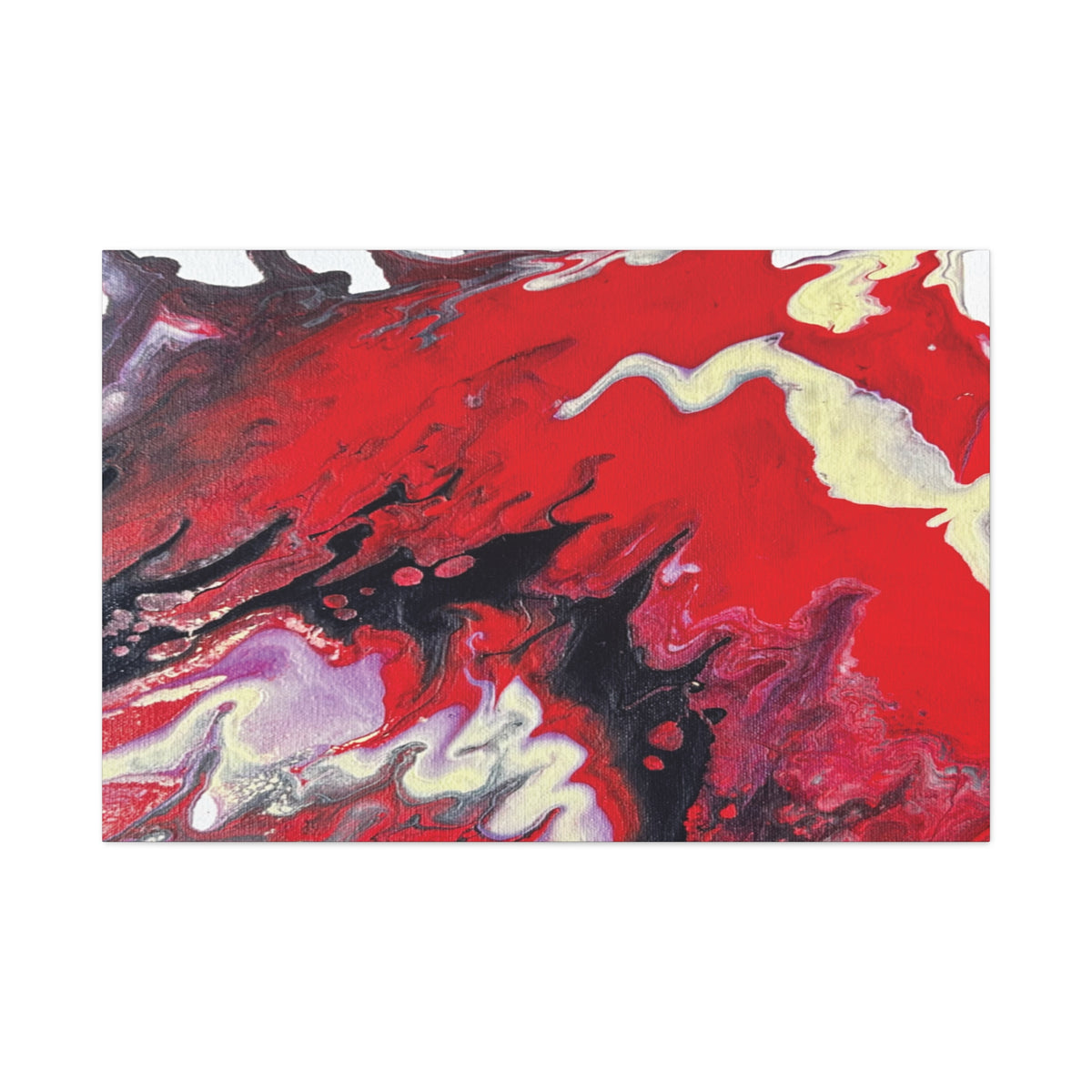 Power Abstract Red Fluid Art Canvas Print (Matte Stretched 1.25")
